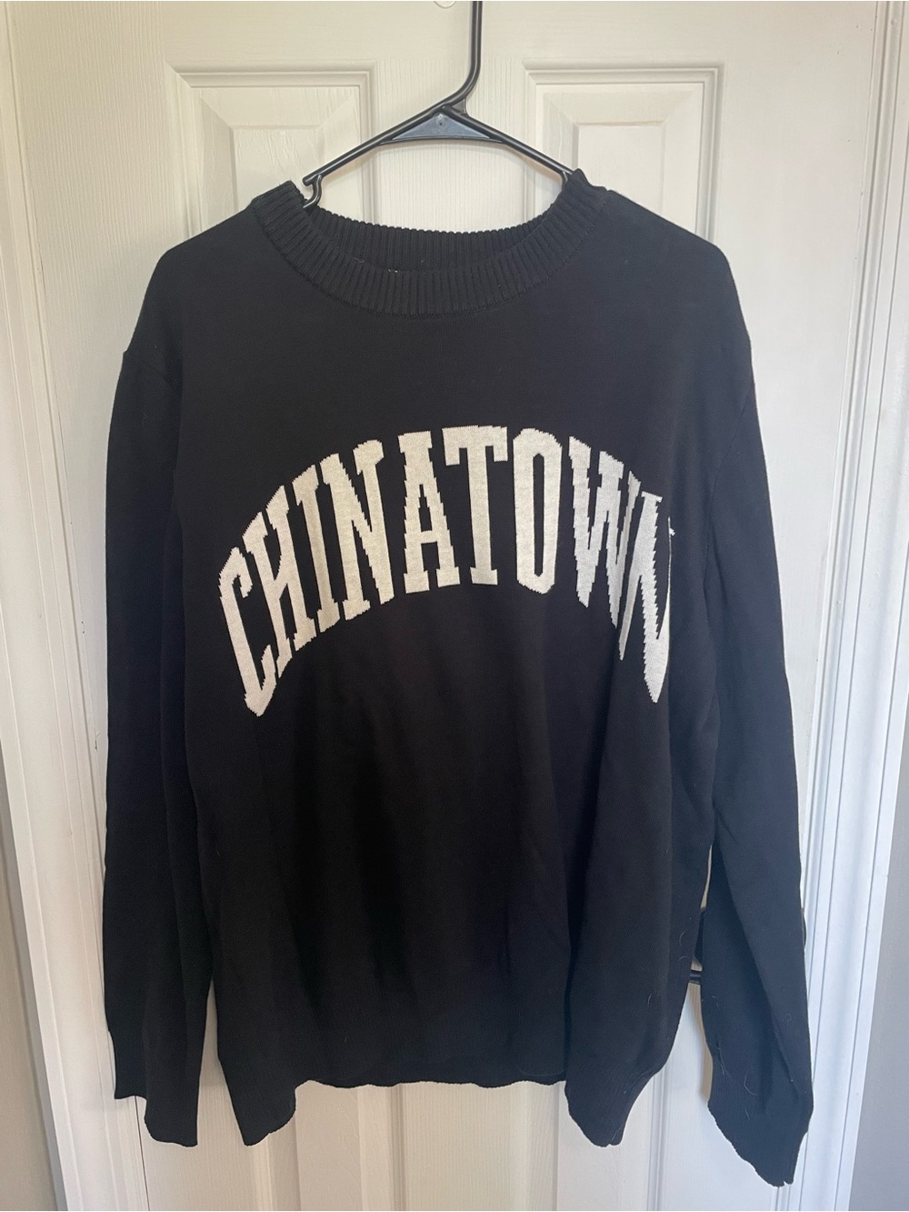 Chinatown Graphic Crewneck Sweater - Black/White ~ Purchased in NYC